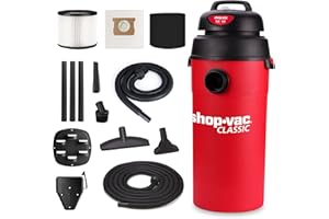Shop-Vac 5 Gallon 5.5 Peak HP Wet/Dry Vacuum, Wall Mountable Compact Shop Vacuum with 18+7Ft Long Hose & Attachments, Ideal for Jobsite, Garage, Car & Workshop. 9522236