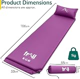 Trail Outdoor Leisure Trail Self-Inflating Camping Mat with Pillow Purple view 7