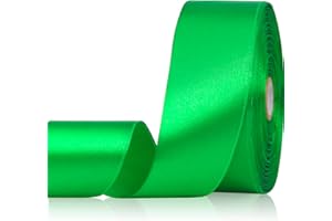 Sagaat Green Ribbon 1-1/2 Inch 50 Yards, Emerald Green Satin Ribbon for Flower Bouquet, Crafts, Gift Wrapping, Bridal Invitations, Hair, Festival and Party Decorations
