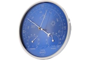Vvikizy Thermometer Barometer Hygrometer, 3 in 1 Weather Station with Large 7.09in Aluminum Dial, Accurate Temperature Humidi