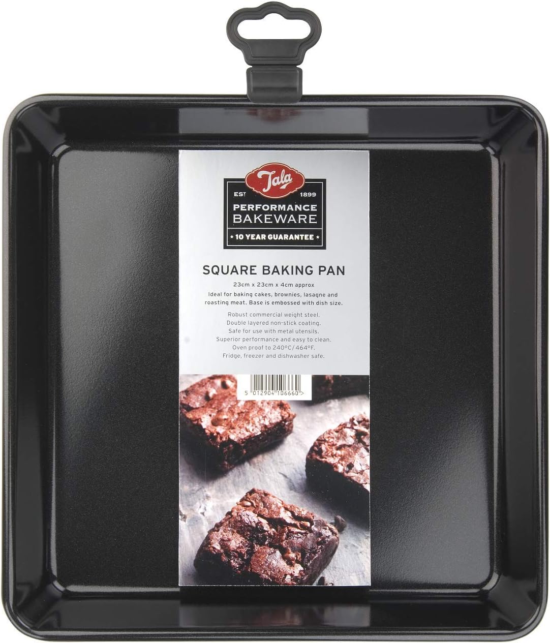 Tala Non Stick 9 inch Square Baking Pan, Steel, Black, 23 x 23cm