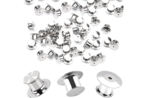 100 Pieces Metal Pin Backs Locking Pin Keepers Locking Clasp