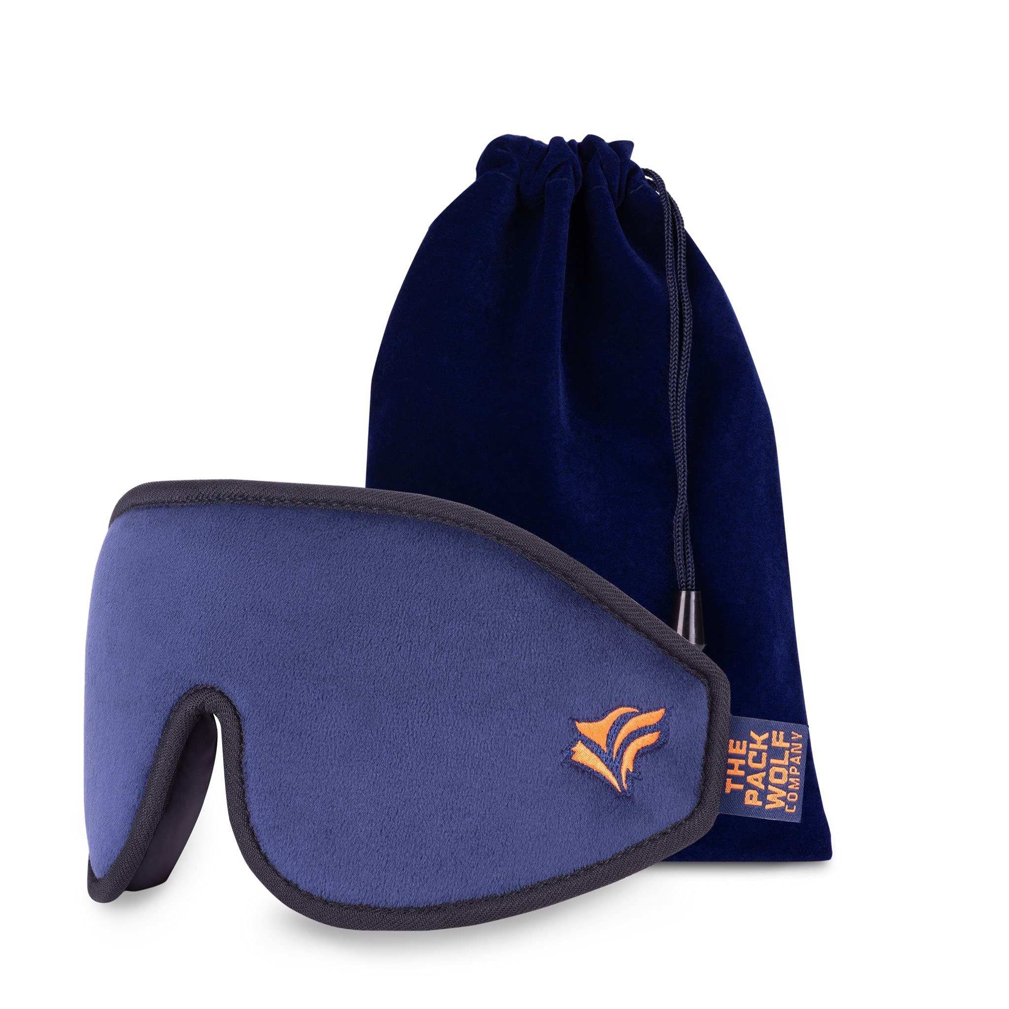 The Pack Wolf Company - Blackout Eye Masks for Sleeping, Contoured 3D Eye Mask for Sleeping, Memory Foam Sleep Mask, Eye Mask with Travel Pouch and Ear Plugs, Eyelash Friendly Blackout Sleeping Mask