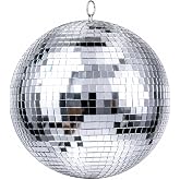 Alytimes Mirror Disco Ball - 8-Inch Cool and Fun Silver Hanging Party Disco Ball &ndash;Big Party Decorations, Party Design