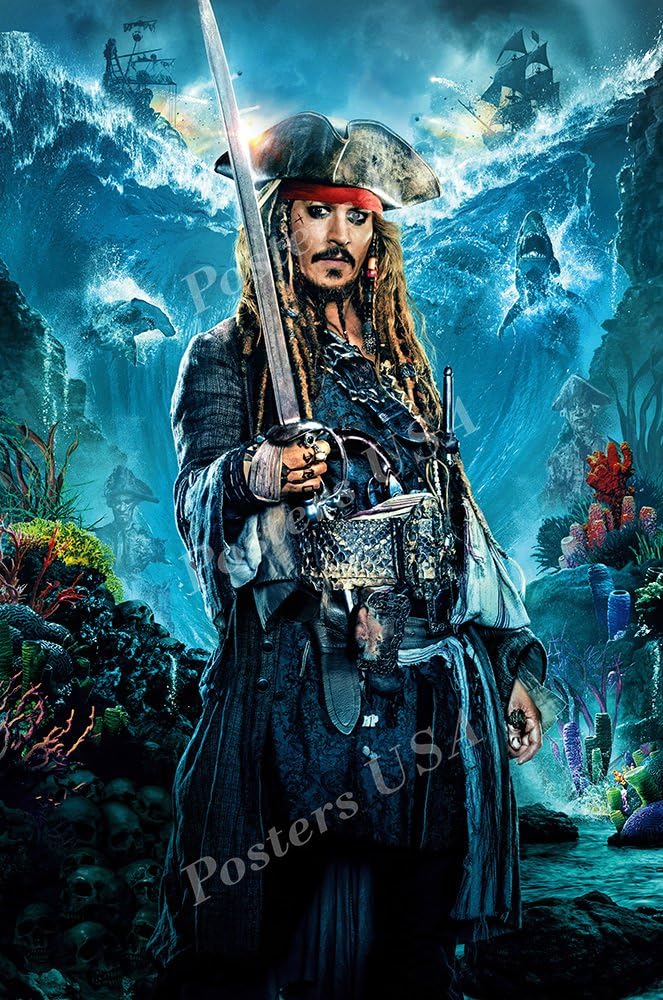 Posters USA Pirates of the Carribean Jack Sparrow Textless Dead Men Tell No tales Movie Poster GLOSSY FINISH - FIL672 (16" x 24" (41cm x 61cm))