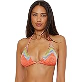 BECCA Women's Summer Sunrise Triangle Bikini Top, Adjustable, Tie Back, Swimwear Separates
