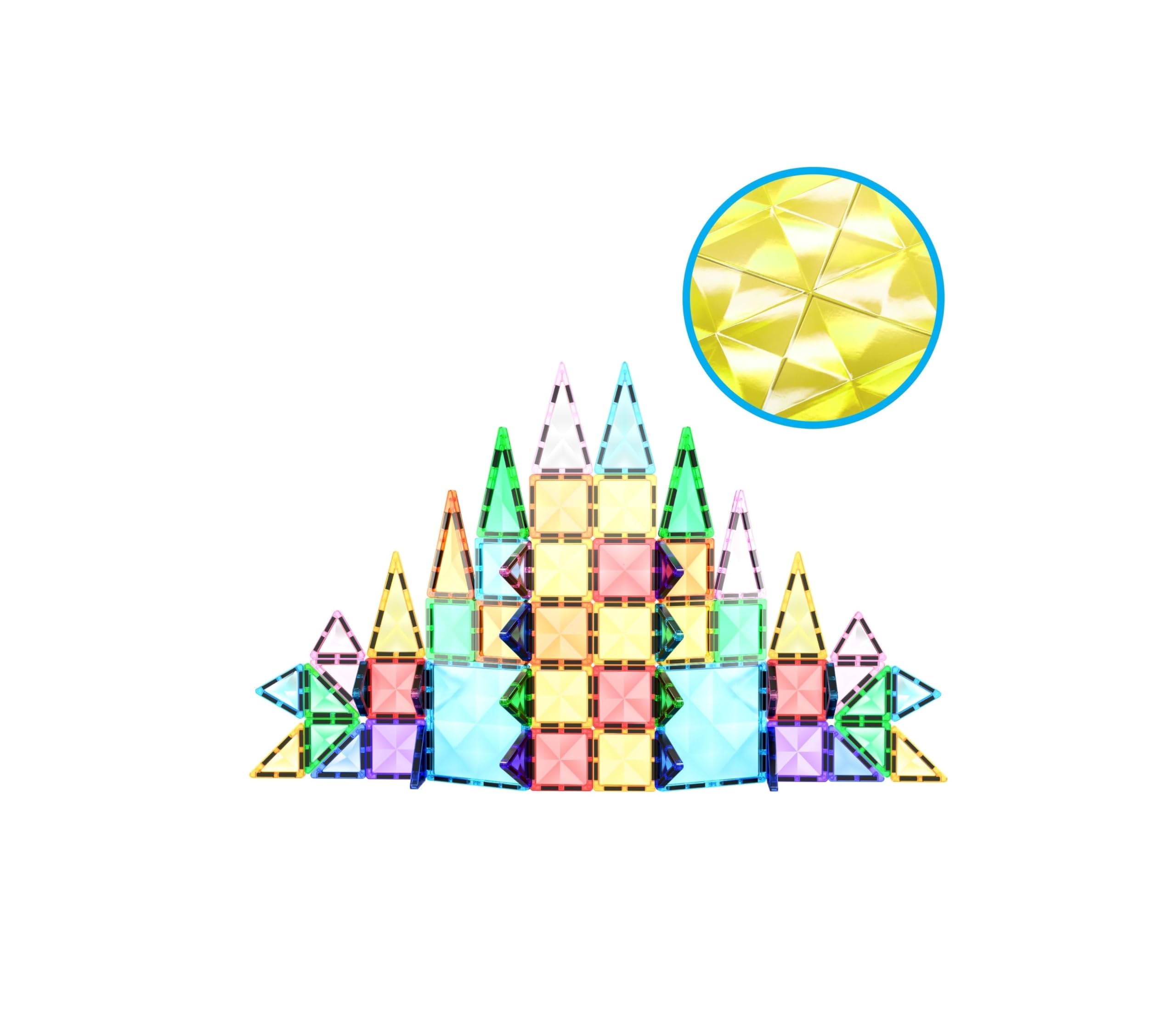 PicassoTiles 60 Piece Magnetic Building Block Mini Diamond Series Travel Size On-The-Go Magnet Construction Toy Set STEM Learning Kit Educational Playset Child Brain Development