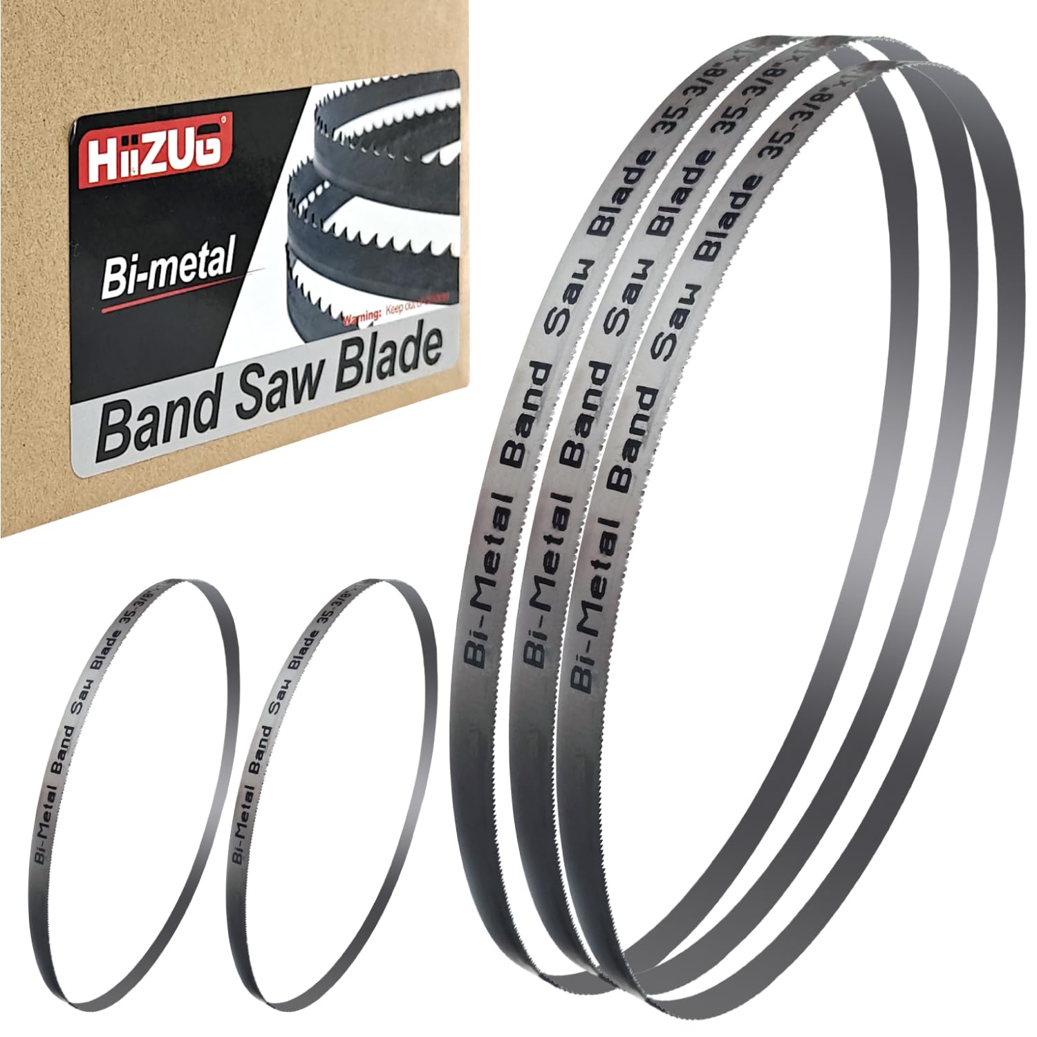 Photo 1 of 35-3/8 Inch Bandsaw Blades 18 TPI (5 Pack) for Milwaukee 2829-20 Compact Band Saw and 48-39-0529 Bandsaw Blade, 35-3/8" x 1/2" x 0.02"