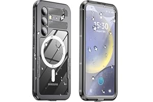 Haireca for Samsung Galaxy S24 Case Waterproof, [Fit for Magsafe] [IP68 Underwater] [12FT Military Shockproof], Built-in Screen & Lens Protector, Full Body Protection for S24 6.2", Black