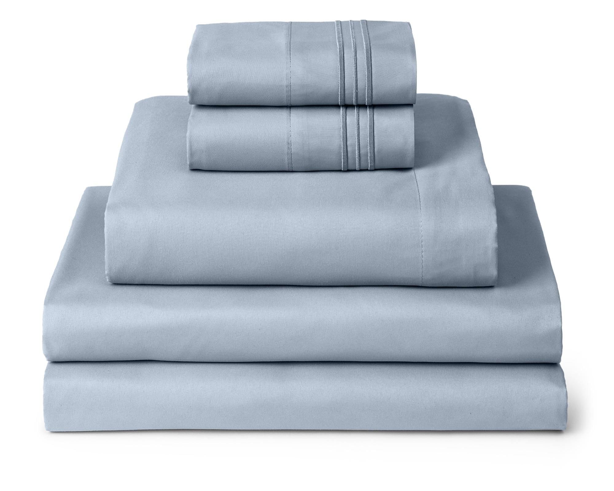 Photo 1 of Mellanni Split King Sheets Set - 5 PC Iconic Collection Bedding - Hotel Luxury, Extra Soft, Cooling Bed Sheets - Wrinkle, Fade, Stain Resistant (Split King, Blue Hydrangea)