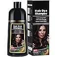 Dark Brown Hair Dye Shampoo for Gray Hair Coverage and Color Control - Herbal 3 in 1 for Men/Women, Ammonia-Free