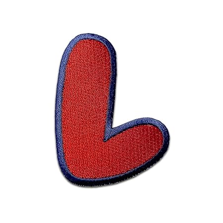 Buchstaben Aufnäher/Aufbügler Rot - Komplettes Alphabet einzeln auswählbar, Alphabet/Buchstabe:Buchstabe L - 6.3x4.6cm