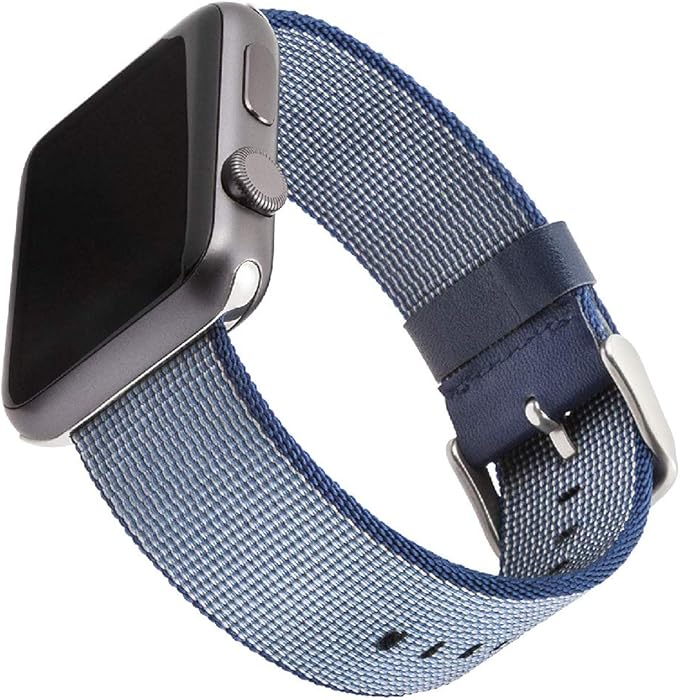 WITHit Nylon Replacement Band for Apple Watch, 38/40mm, Blue &ndash; Secure, Adjustable Stainless-Steel Buckle Closure, Apple Watch Band Replacement, Fits Most Wrists