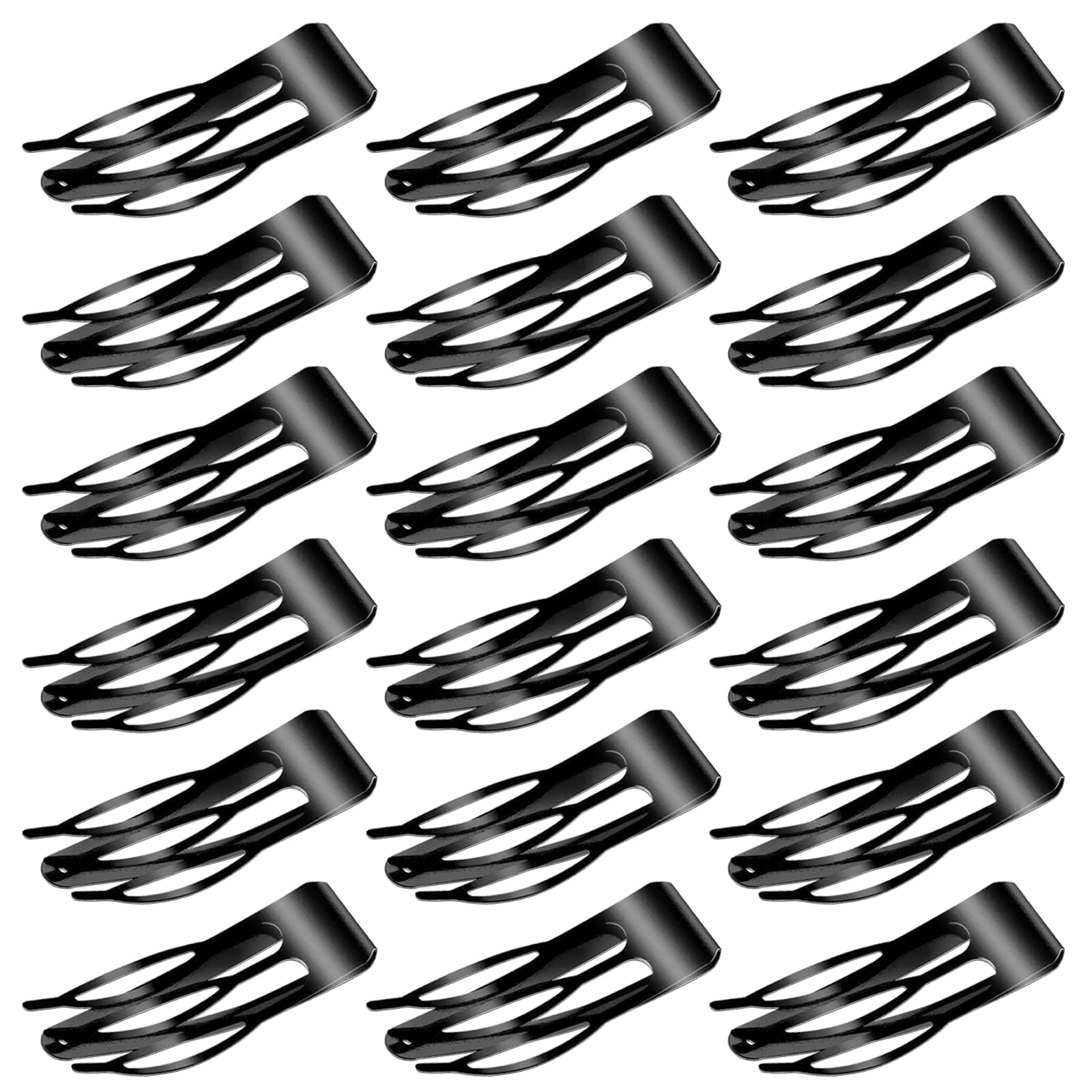 MBSOMNUS 18pcs Snap Double Grip Metal Barrettes Women's Hair Clips for Styling (Black) — image 1