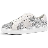 PARTY Women's Fashion Star Sneaker Lace Up Low Top Comfortable Cushioned Walking Shoes