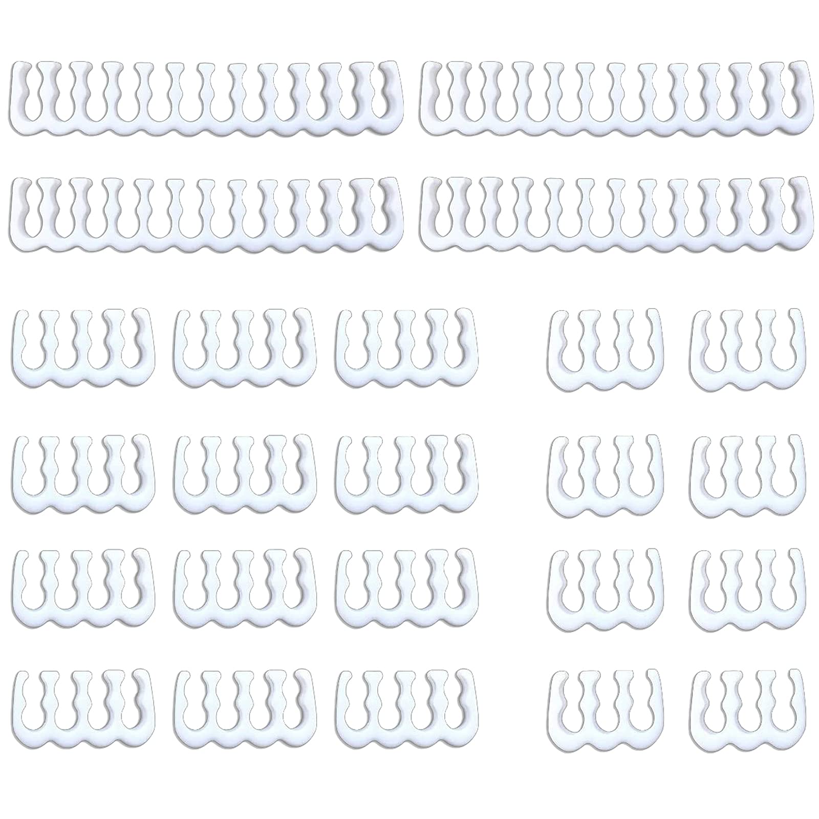 upHere 24 Pieces Set Cable Combs= 24-p x 4, 8-p x 12, 6-p x 8 Cable Comb for 3 mm Cable Gesleeved Up to 3.4 mm/0.13inch) White