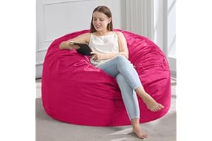 Hobestluk 3FT Bean Bag Chair Giant Bean Bag Chairs for Adults Large Bean Chairs with Removable Cover, Beanbag Chair with Filler, Adult Bean Bag Chairs for Living Room, Bedroom