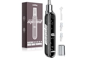 coldSky Rechargeable Ear and Nose Hair Trimmer for Men Women, Professional Eyebrow Trimmer with Digital Display, 9000 RPM Powerful Motor and Dual-Edge Blades for Smoother Cutting, 2 Blades, Grey