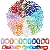 PH PandaHall 330pcs Acrylic Linking Rings 11 Colors Quick Link Connectors 19×14mm Acrylic C-Clips Hooks Oval Link Chain Rings for Summer Earring Necklace Jewelry Eyeglass Purse Shoe Phone Decor