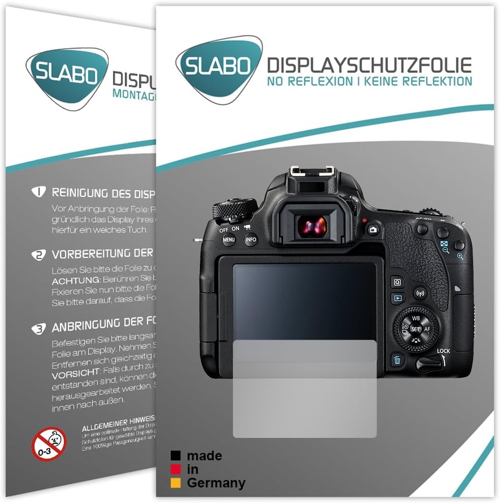 Slabo 2 x screen protector for Canon EOS 77D screen protection film protectors No Reflexion MATTE