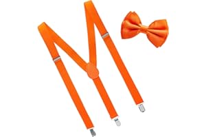 Man of Men - Men's Orange Bowtie & Suspender Set