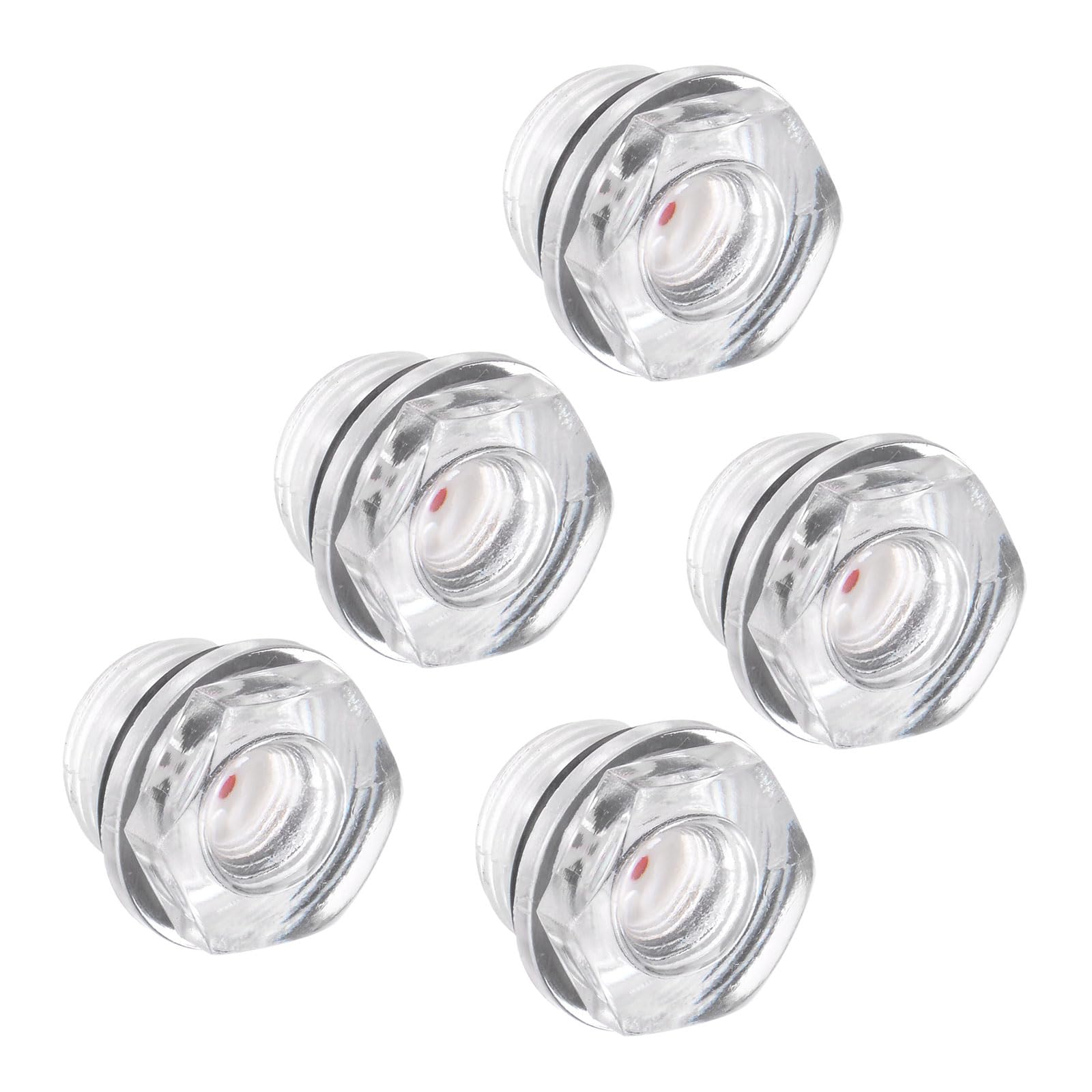 CoCud Air Compressor Oil Sight Glass, | G3/8 Male Thread | Hex Head Oil Liquid Level Indicator Glass Window - (Applications: for Gearbox Fittings), 5-Pieces