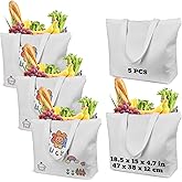 Sublimation Tote Bags Blanks,12 oz Heavy-Duty Large Reusable Polyester Canvas Grocery Bag with Zipper & Long Handles