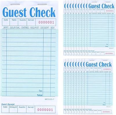Giyofom 20PK Guest Check Pads Waiter Server Order Taking Restaurant Supplies