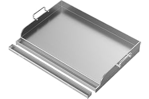 Onlyflame Universal Stainless Steel BBQ Cooking Griddle - Flat Top Stove Top Griddle with Removable Grease Tray for Most Elec