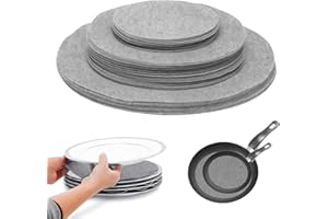 LITLANDSTAR Felt Plate Storage Dividers, 36 Pack Premium Felt Round China Dish Separators Pads Plate Dividers with 3 Sizes, Dish Storage Protectors Pads for Packing Stacking Cookware (Gray)