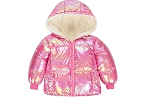 UNICOMIDEA Baby Girl Winter Coat Laser Toddler Jackets Warm Down Outerwear with Hooded for 12M-5T