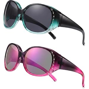 Yogo Vision Fit Over Polarized Sunglasses for Women Wraparound Glasses | Over Glasses Shades UV400 Protection Designed to Wea