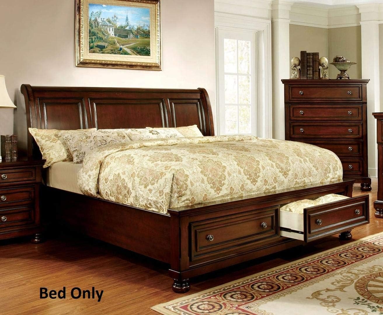 Amazon Com Furniture Of America Northville Dark Cherry King