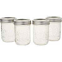 Ball Mason Jar Pint Wide Mouth Clear Glass W/Lids and Bands, 16-Ounces (Set of 4)