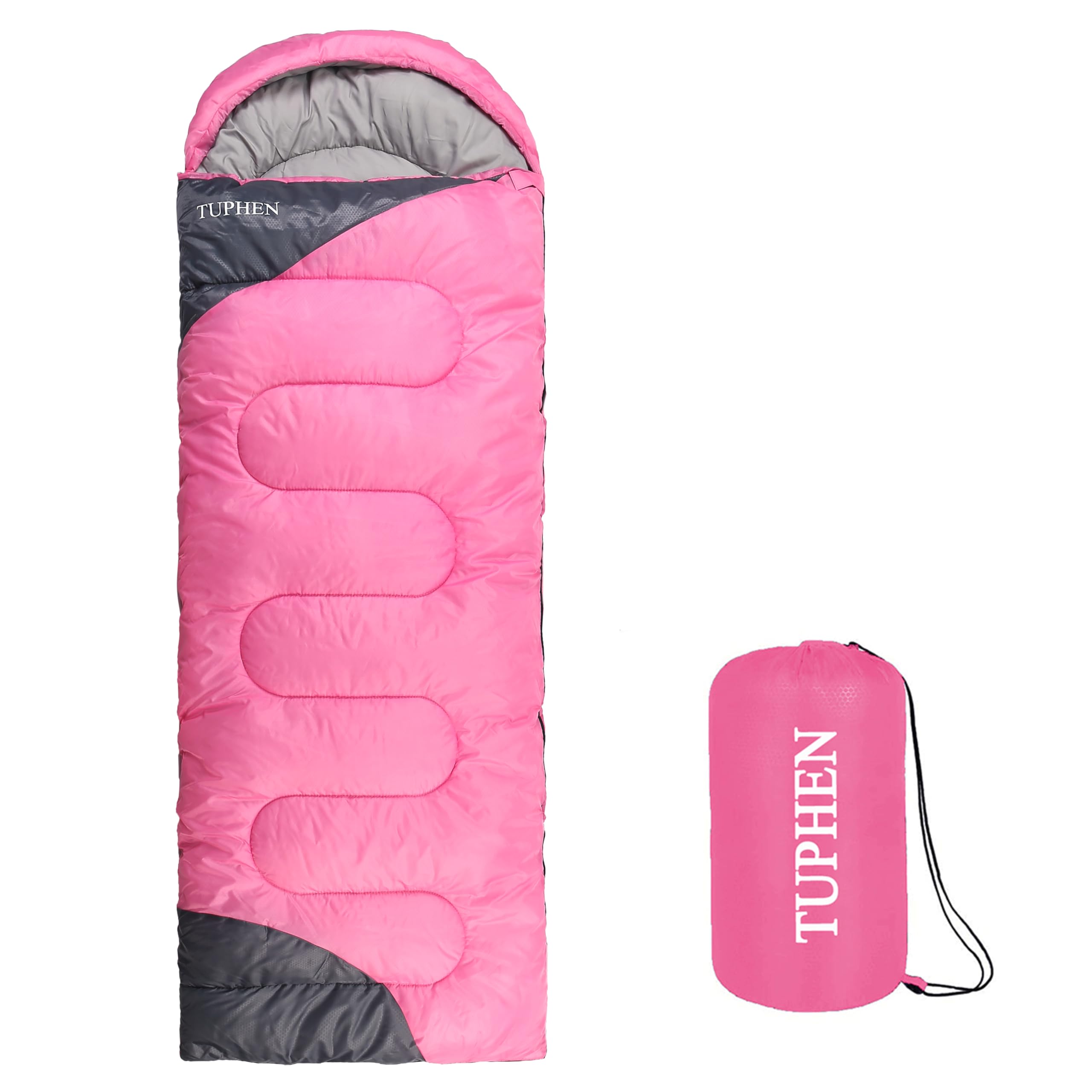 Photo 1 of tuphen - XL Camping Sleeping Bag for Adults Kids, 3-4 Seasons Warm Cold Weather - Waterproof Sleeping Bags for Hiking Backpacking Outdoor - Lightweight Packable Travel Gear Summer Winter - Girls Boys