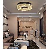 ykolupty 24" Crystal Chandeliers,Round Chandelier for Living Room Modern Ceiling Light Fixture Lamp for Foyer Bedrooms Dining