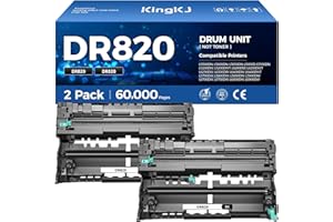 KINGKJ DR820 Drum Unit (Not Toner) Replacement for Brother DR-820 Imaging Drum Compatible for HL-L6200DW L6200DWT L5200DW L5100DN L5000D L6400DW MFC-L5800DW L5700DW L6700DW L6800DW DCP-L5600DN Printer 2-Pack