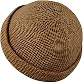 Croogo Fisherman Beanies for Men Women Brimless Docker Hat Winter Watch Cap Sailor Leon Hat Rolled Cuff Harbour Hats