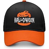 Halloween Spooky Embroidered Hat - Black Cat Knife Grinning Pumpkin & Ghost Designs for Festive Trick-or-Treating & Parties