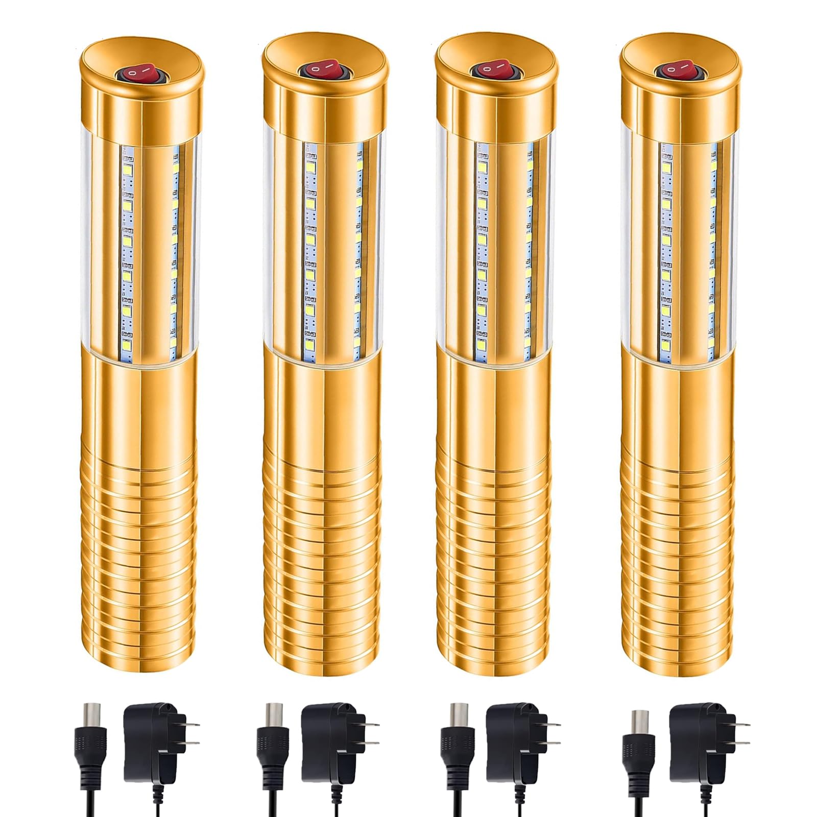 Photo 1 of Yelusonw 4 Sets LED Bottle Service Lights Rechargeable Bottle Service Sparklers Bottle Girl Lights for Nightclub Wedding Party Concert Event Outdoor (Gold).