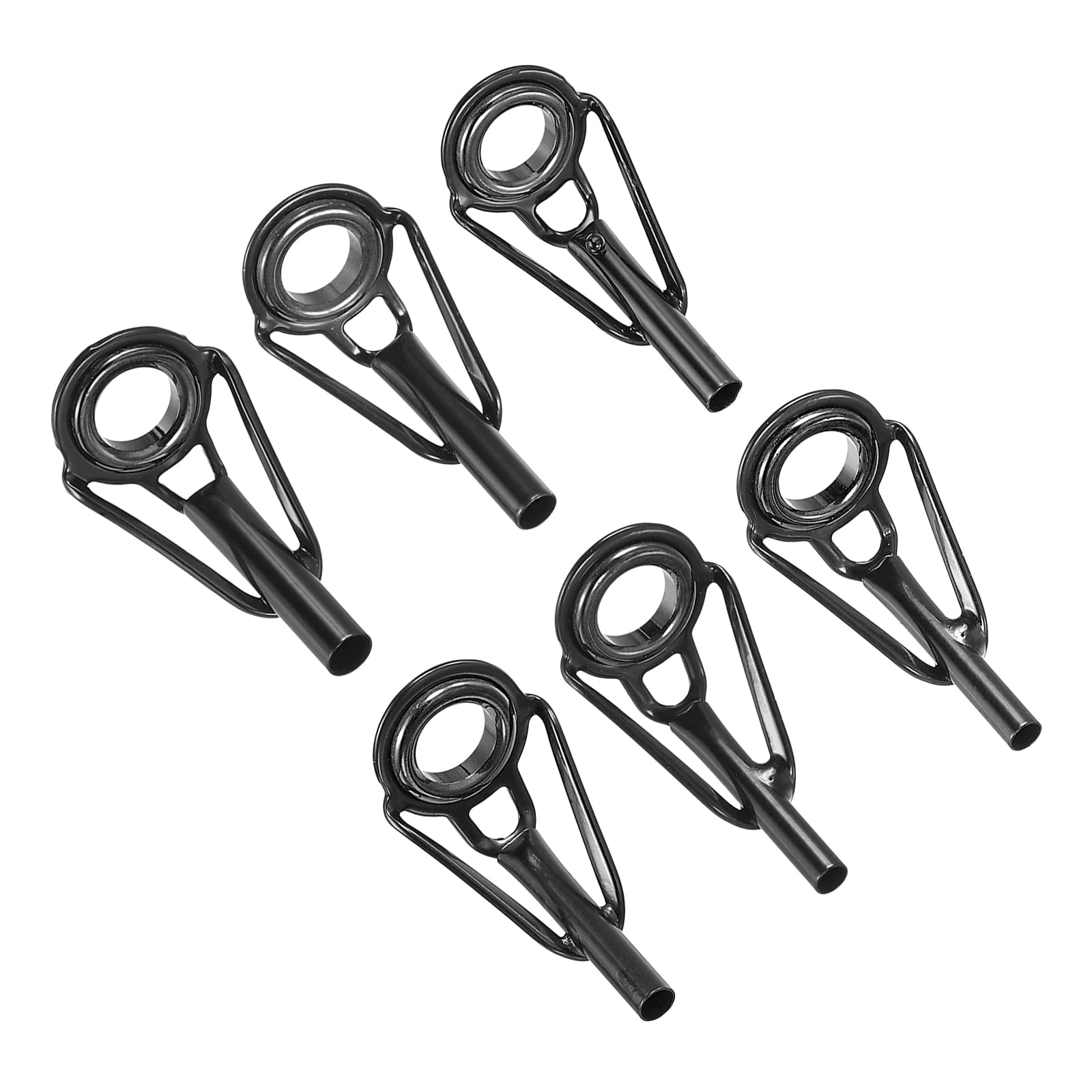 PATIKIL 1.8-2.8mm Fishing Rod Tip Repair Kit, 6pcs Stainless Steel Pole Ring Guide Replacement for Saltwater Freshwater Fishing, Black