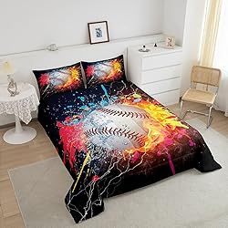 Baseball Queen Comforter Set For Boys,Tie Dye