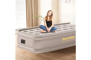 REACH HOPE Matelas pneumatique double avec pompe intégrée et faisceau hélicoïdal confortable, soutien rapide, auto-gonflable,