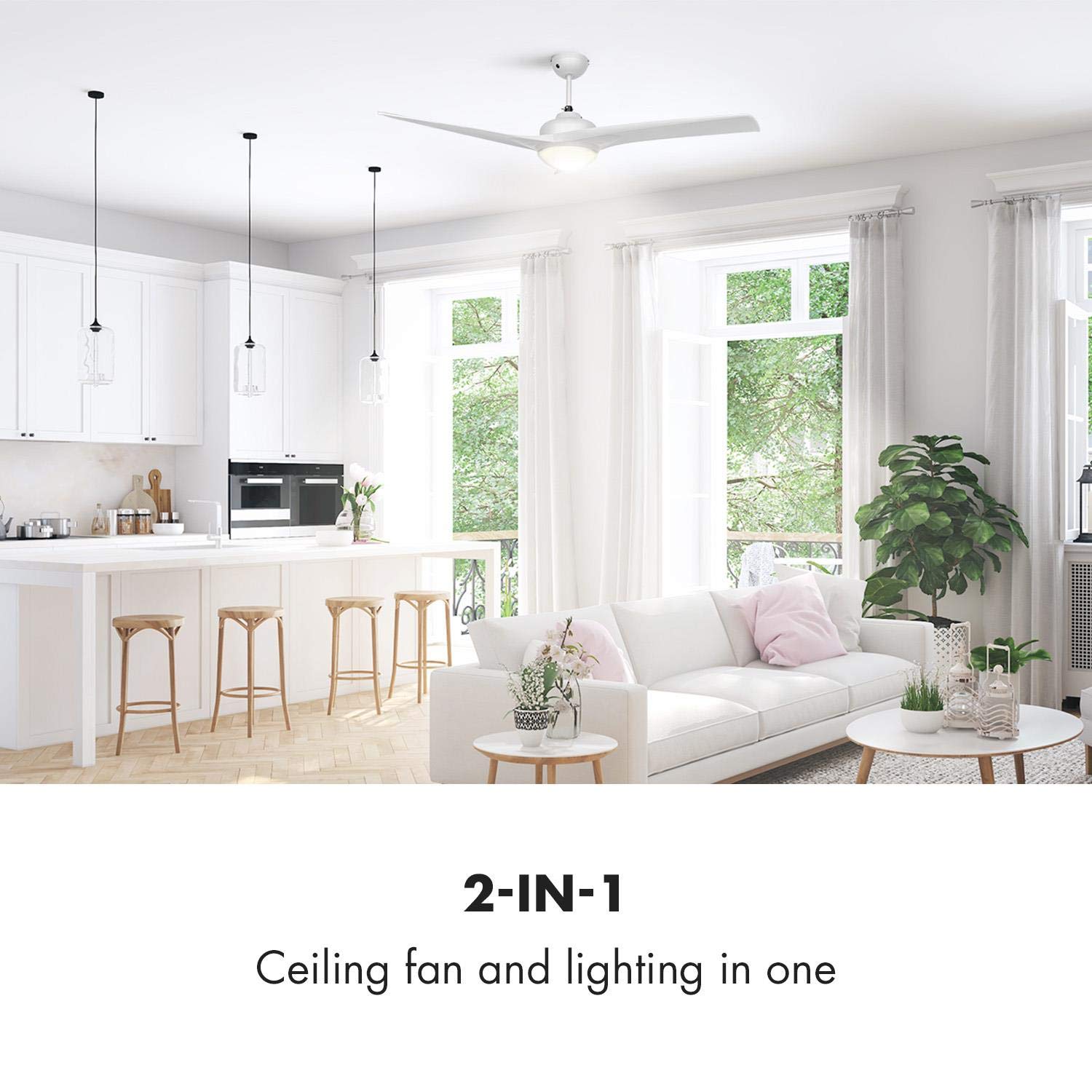 Ceiling Fans With Lamp Klarstein Figo 2 In1 Ceiling Fan And Light