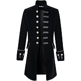 DarcChic Mens Velvet Goth Steampunk Victorian Frock Coat