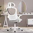 SMUG Home Office Desk Chair, Ergonomic Computer Managerial Executive Chairs High-Back Work Swivel Task Chairs with Wheels, Lumbar Support, Comfy Flip-up Armrest for Gaming, Study, Student, Grey