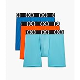 2(X)IST Mens Underwear Micro Sport Boxer Briefs Bright Fashion 3 Pack (Bluefish, X-Large)