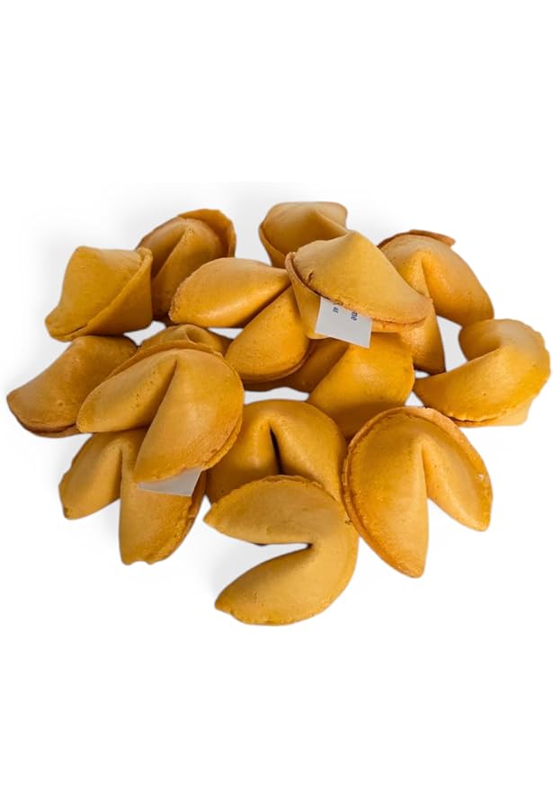 200 Pcs Golden Bowl Fortune Cookies - Individually Wrapped, Kosher, No MSG, Fresh Stock, Party Favors