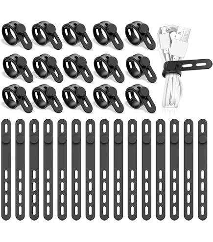 10 Serre-Câbles En Silicone - Organiseurs Réutilisables Pour Câbles Électroniques (Gris)