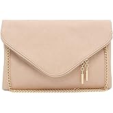 FashionPuzzle Oversized Envelope Clutch Evening Bag with Chain Strap
